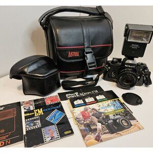 Nikon EM SLR Film Camera with Nikon E Series 50mm f/1.8 Lens ~ Bundle With Case
